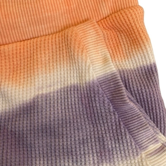 Simply Southern Tie Dye Waffle Knit Lounge Beach Shorts Peach Purple Blue Sz M - Picture 6 of 14